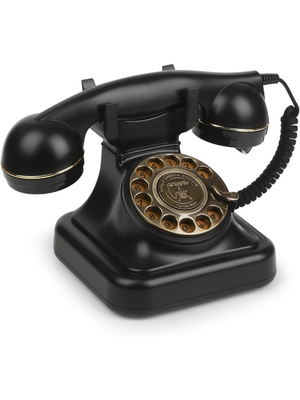 Vintage Rotary Desk Phone - Classic Corded Landline with Ringer & Redial